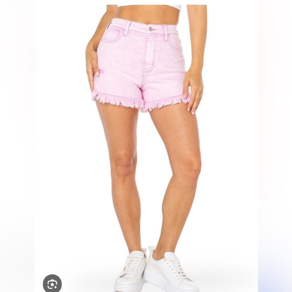 ULTRA HI-RISE JEANS SHORTS PINK sz 21/35 sz18 - Picture 3 of 7